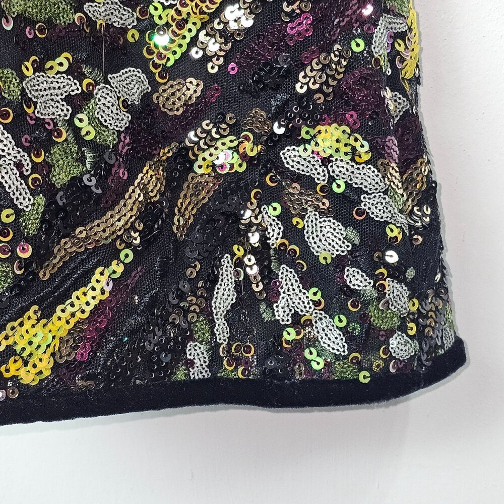 ZARA Multi-color Sequin Mini Dress Deep V-Neck Limited Edition, NWOT, Sz. XS - Picture 7 of 12